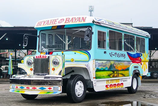 Electric jeepney at the Las Piñas depot