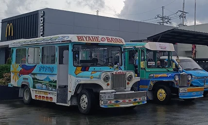 Electric jeepneys stopped in Lucena City